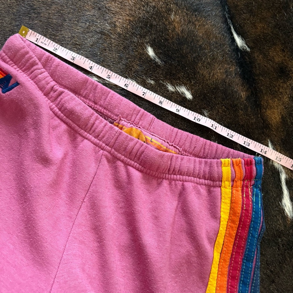 AVIATOR NATION 5 Stripe Sweatpants in a MagentaSize Large - Picture 7 of 9
